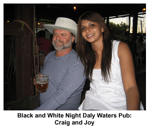 Craig and Joy at the Black and White Night at Daly Waters Pub